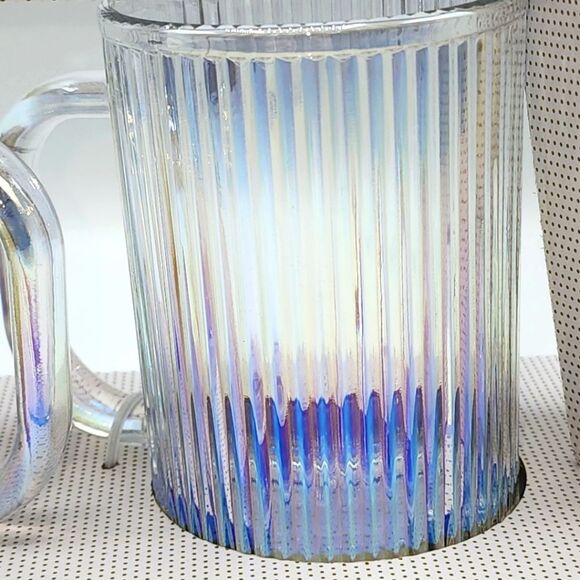 Cupcakes and Cashmere Set‎ of 2pc Iridescent Optic Glass Mugs 13.5oz Drinkware - Picture 5 of 8